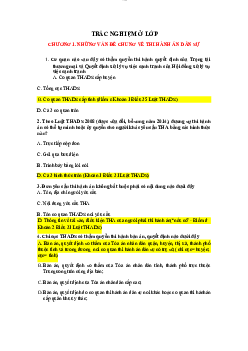 Tổng hợp câu hỏi trắc nghiệm môn Thi hành án dân sự có đáp án