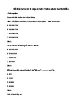 Đề thi học kỳ 2 môn Toán lớp 4 năm học 2024 - 2025 | Bộ sách Cánh diều