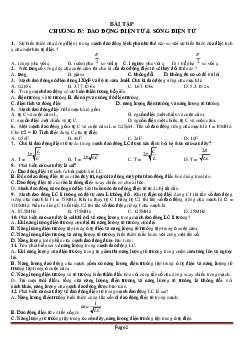 Bài tập trắc nghiệm chương 4: dao động điện từ và sóng điện từ vật lý lớp 12