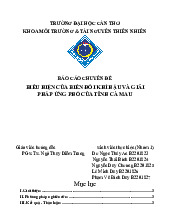 Báo Cáo Chuyên Đề: Ứng Phó Biến Đổi Khí Hậu Tại Cà Mau | Môn Khoa học trái đất - Đại học Cần Thơ