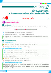 Chuyên đề bất đẳng thức, bất phương trình bậc nhất một ẩn Toán 9 CTST