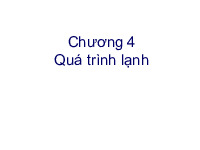 Chương 4: Quá trình lạnh | Bài giảng môn Quá trình thiết bị | Đại học Bách khoa hà nội