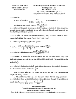 Đề thi HSG Toán 11 cấp trường năm 2020 – 2021 trường Liễn Sơn – Vĩnh Phúc