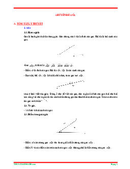 Tóm tắt lý thuyết và bài tập trắc nghiệm chuyên đề góc