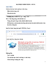 Bài thực hành thiết kế Web môn Công nghệ thông tin  | Trường đại học kinh doanh và công nghệ Hà Nội