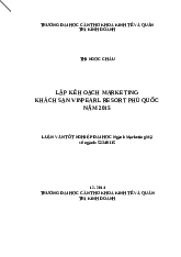 Lập kế hoạch marketing Vinpearl Resort Phú Quốc năm 2015 | Trường đại học Cần Thơ