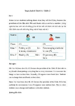 Giải Tiếng Anh 6 Unit 11: Skills 2 | Global Success