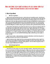 Ảnh hưởng của quê hương và gia đình đến sự hình thành nhân cách Hồ Chí Minh / Trường Đại học Kinh tế - Tài chính thành phố Hồ Chí Minh
