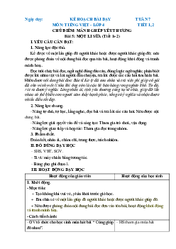 Giáo án Tiếng Việt lớp 4 Tuần 7 | Chân trời sáng tạo
