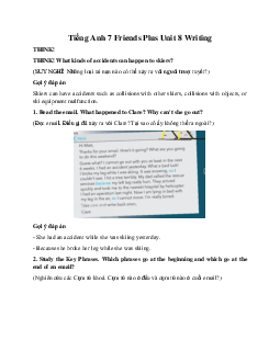 Tiếng Anh 7 Friends Plus Unit 8 Writing