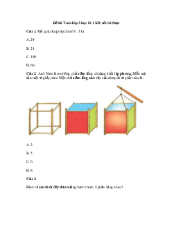 Đề thi học kì 1 môn Toán lớp 3 năm 2023 - 2024 (Đề 6) | Kết nối tri thức