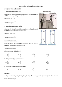 Lý thuyết và trắc nghiệm bài Ném thẳng đứng Vật lí 10 có lời giải và đáp án