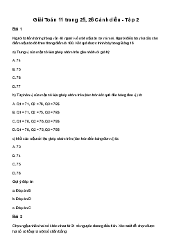Giải Toán 11 Bài tập cuối chương V | Cánh diều