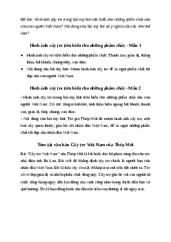 Hình ảnh cây tre trong bài tuỳ bút tiêu biểu cho những phẩm chất nào của con người Việt Nam? | Văn mẫu 7 Cánh diều
