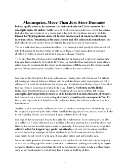 Mannequins, More Than Just Store Dummies