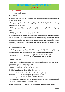 Phương pháp giải bài toán tụ điện Vật lý 11 (có lời giải)