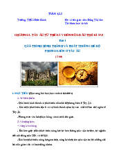 Bài 1 Quá trình hình thành và phát triển chế độ Phong kiến ở tây âu (3 tiết) | Giáo án Lịch sử 7