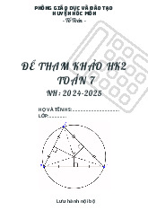 Đề tham khảo HK2 Toán 7 năm 2024 – 2025 phòng GD&ĐT Hóc Môn – TP HCM