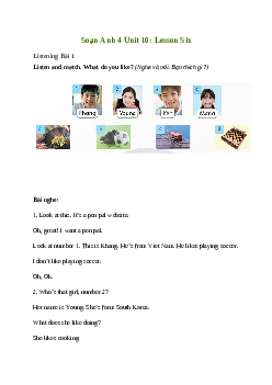 Giải Tiếng Anh lớp 4 Unit 10: Lesson Six | Family and Friends