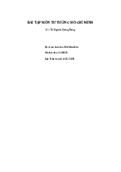 Bài tập môn Tư tưởng Hồ Chí Minh | Đại học Kinh Tế Quốc Dân