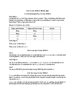 Tin học 10 Bài 5: Dữ liệu lôgic- Kết Nối Tri Thức