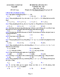 Đề kiểm tra giữa học kỳ 2 Toán 10 năm 2023 – 2024 sở GD&ĐT Bắc Ninh