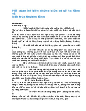 Mối quan hệ biện chứng giữa cơ sở hạ tầng và kiến trúc thượng tầng Đề cương môn triết học Mac - Lê Nin  -Trường Đại học tài chính  kế toán