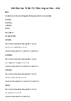 Giải Hóa học 10 Bài 13: Phản ứng oxi hóa – khử | Cánh diều