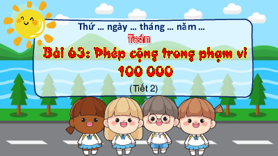 Chủ đề 12 - Bài 63: Phép cộng trong phạm vi 100000 (Tiết 2) | Bài giảng PowerPoint Toán 3 | Kết nối tri thức