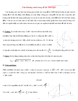 Tính khoảng cách trong hình học không gian bằng phương pháp thể tích – Nguyễn Tuấn Anh Toán 12