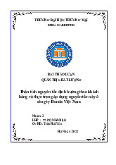 Phân tích nguyên tắc định hướng theo khách hàng và thực trạng áp dụng nguyên tắc này ở công ty Honda Việt Nam | Bài thảo luận quản trị thương hiệu