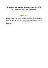 Hoạt động trải nghiệm 6: Chăm sóc cuộc sống cá nhân