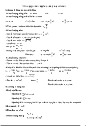 Tổng hợp công thức môn Vật lí đại cương 1 | Trường Đại học Khoa học Tự nhiên, Đại học Quốc gia HCM