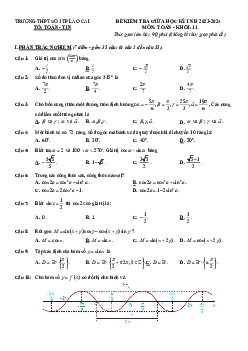 Đề tham khảo giữa kỳ 1 Toán 11 KNTTVCS năm 2023 – 2024 THPT số 1 TP Lào Cai