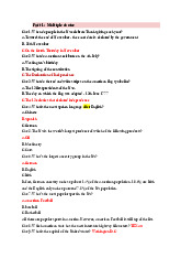 Trắc nghiệm - Câu hỏi và Ghi chú học tập | Môn Văn hóa Mỹ 1 - Trường Đại học Ngoại ngữ, Đại học Huế