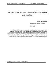 Bài tiểu luận: du lịch - ảnh hưởng của nó tới môi trường môn Business and Technology | Trường Đại học Kinh doanh và Công nghệ Hà Nội