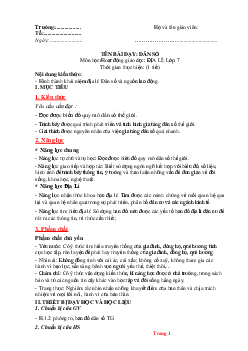 Giáo án Địa Lí lớp 7 Theo CV 5512 học kỳ 1 phương pháp mới