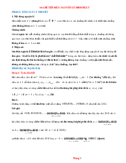 Phương pháp giải Toán 6 bằng nguyên lí Dirichlet