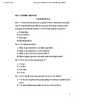 Câu hỏi trắc nghiệm có đáp án môn Văn hiến Việt Nam| Trường Đại học Văn Hiến