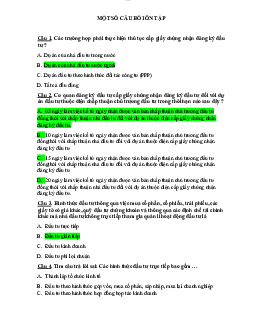 Câu hỏi ôn tập trắc nghiệm Luật kinh tế - Pháp luật đại cương | Trường Đại học Giao thông Vận Tải