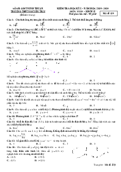 Đề kiểm tra HK1 Toán 12 năm 2019 – 2020 trường Nguyễn Trãi – Ninh Thuận