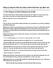 Đăng ký nhập hộ khẩu tại thành phố Hà Nội theo quy định mới