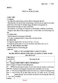 Giáo án dạy thêm Văn 6 HK1 bộ sách kết nối tri thức