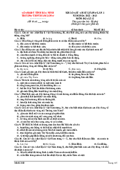 Đề thi thử THPT Quốc gia năm 2023 môn Địa lần 1 trường THPT Hàm Long, Bắc Ninh