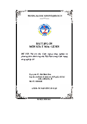 Vai trò của Cách mạng công nghiệp và phương thức thích ứng của Việt Nam trong Cách mạngcông nghiệp 4.0 - Môn Kinh tế chính trị Mác  Đại học Kinh Tế Quốc Dân