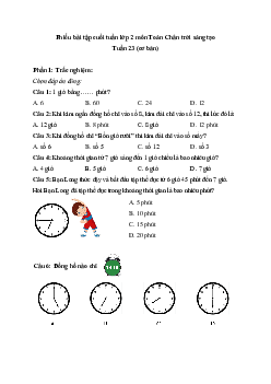 Bài tập cuối tuần Toán lớp 2 | Chân trời sáng tạo Tuần 23