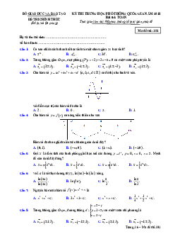 Giải chi tiết đề thi chính thức THPT Quốc gia 2018 môn Toán