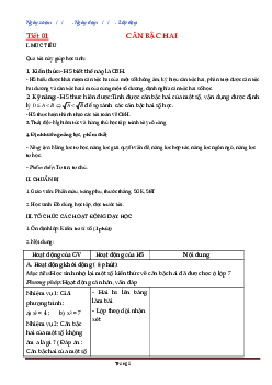 Giáo án đại số 9 học kỳ I