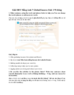 Giải SBT Tiếng Anh 7 Global Success Unit 1 Writing