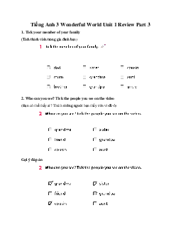 Giải BT Tiếng Anh 3 Wonderful World Unit 1 Review Part 3